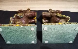 Coppia di Supporti per Libri a Forma di Elefante Indiano