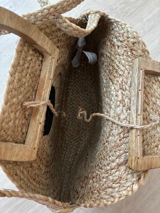 Bolso redondo Zara yute