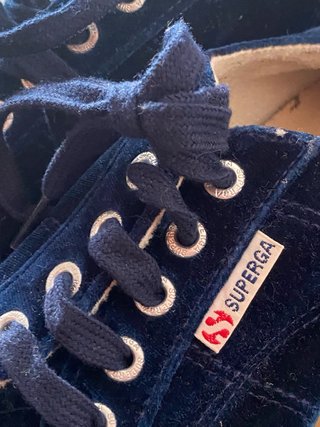 Zapatillas Superga Azul Terciopelo