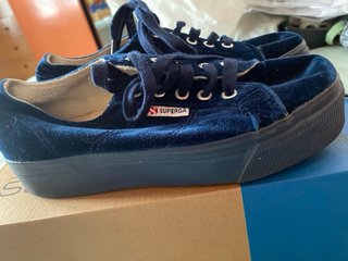 Zapatillas Superga Azul Terciopelo