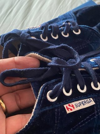 Zapatillas Superga Azul Terciopelo