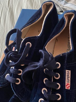 Zapatillas Superga Azul Terciopelo