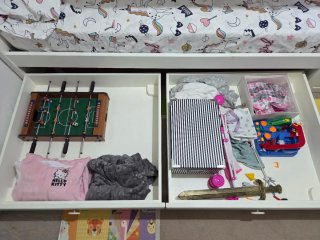 Cama tren litera con almacenaje