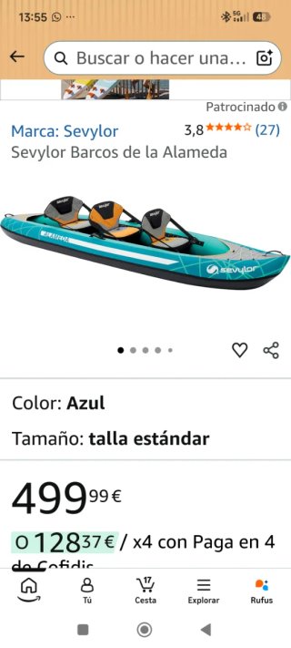 Kayak Sevylor Alameda 3 plazas