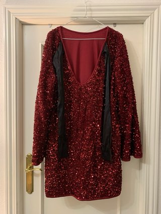 Vestido de fiesta lentejuelas rojo L/XL