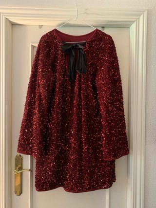 Vestido de fiesta lentejuelas rojo L/XL