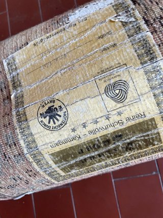 2 Tappeti Lana Certificati 120x60 Beige/Marrone nu