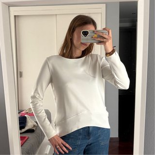 Zara Sudadera Blanca Tela Brillante