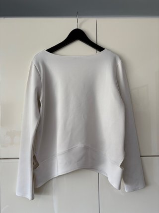 Zara Sudadera Blanca Tela Brillante