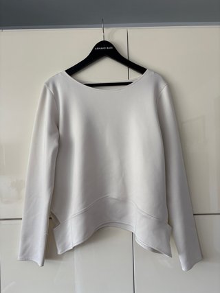 Zara Sudadera Blanca Tela Brillante