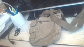 Borsello Diesel in tela beige e marrone