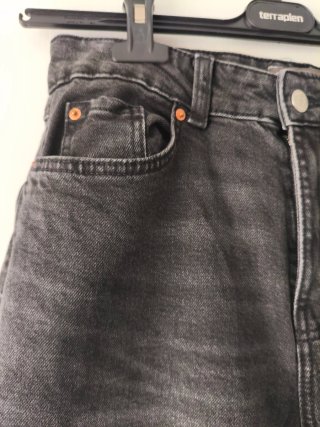 Pantalones vaqueros anchos mujer negros