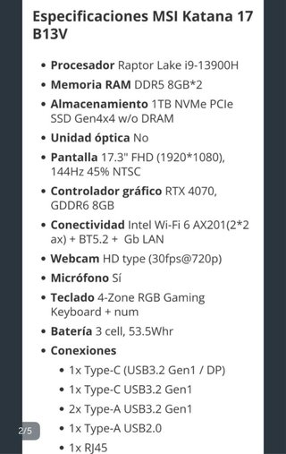 MSI Katana 17 i9-13900H RTX 4070
