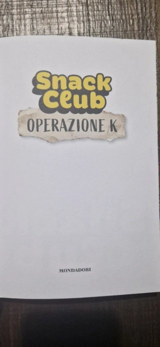 Libro mondatori Snack Club OPERAZIONE K