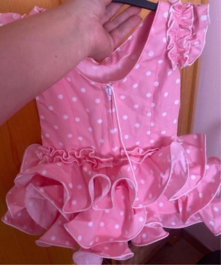 Traje Flamenca Niña Lunares Rosa