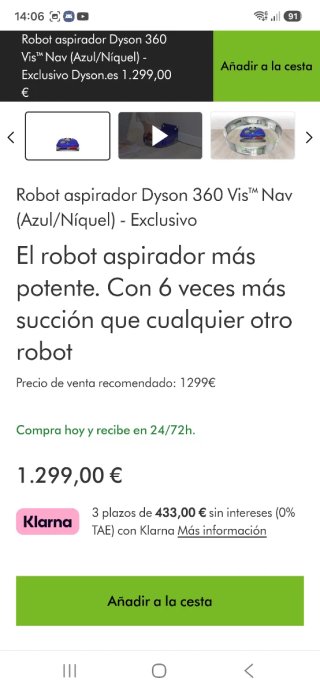Dyson 360 Vis Navy Robot Aspirador