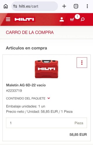 Maletín HILTI AG 6D-22 (vacío)