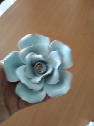 Flor de loto azul con borde dorado
