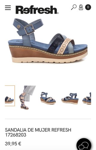 Sandalias cuña tiras azul