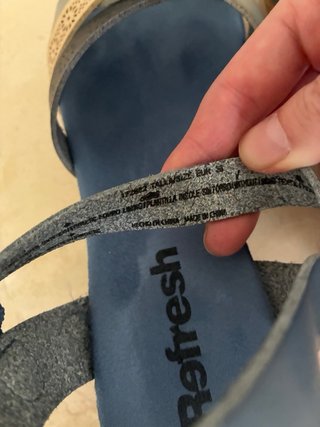 Sandalias cuña tiras azul