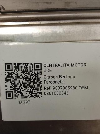 Centralita 0281030546 citroen berlingo 1.6 mt 292