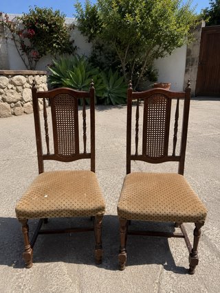 Juego de 4 Sillas Rústicas Madera Tapizadas