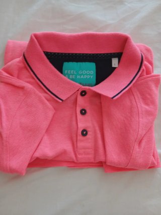 Camiseta Polo Joules Rosa Vibrante Talla L