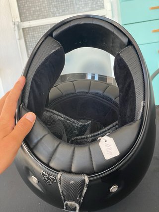 Casco NZI Retro Vintage Negro Café Racer