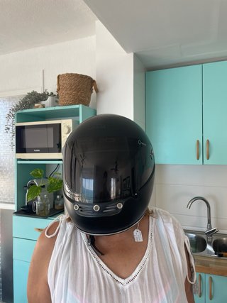 Casco NZI Retro Vintage Negro Café Racer