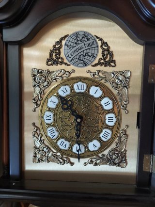 Reloj de carillón antiguo pesas péndulo pared