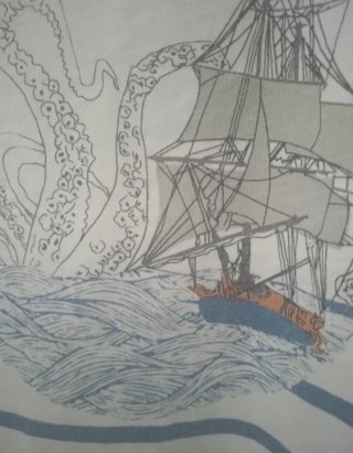 Camiseta niño pulpo y barco