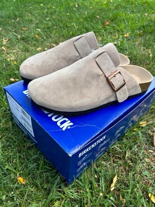 Birkenstock Bege Suede Clogs