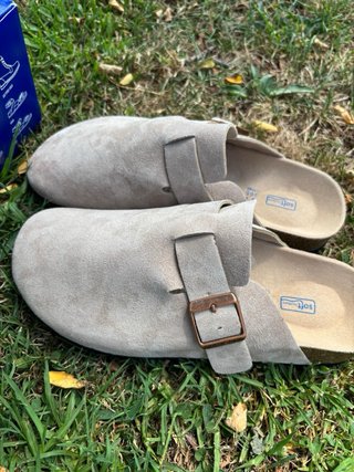 Birkenstock Bege Suede Clogs