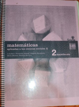 Libro 2 bachillerato matemáticas