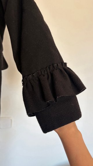 Chaqueta negra con cuello de pelo Talla S