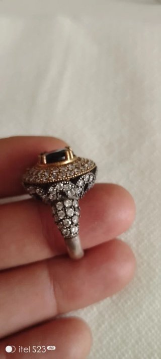 Anillo Plata 925 con Piedra Negra