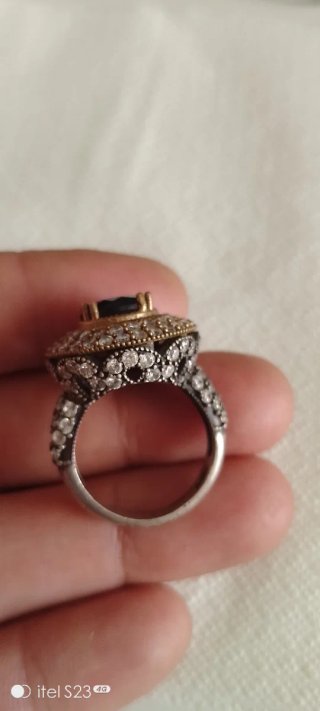 Anillo Plata 925 con Piedra Negra