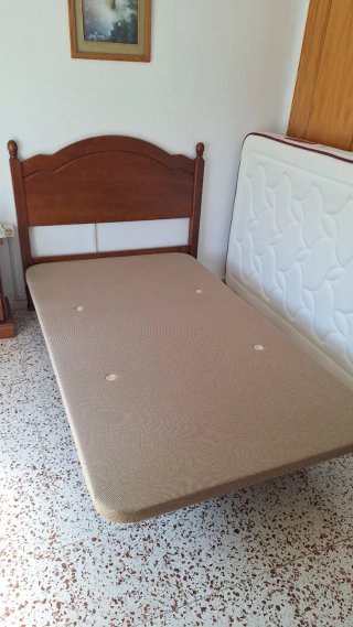 Somier cama individual beige/marrón