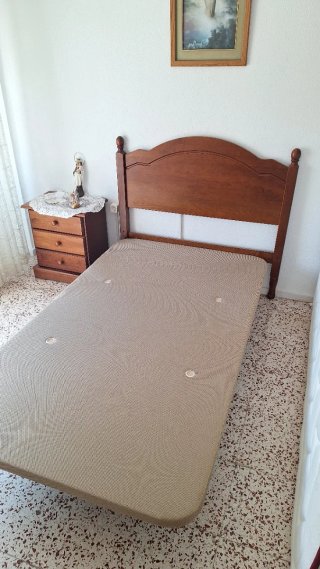 Somier cama individual beige/marrón