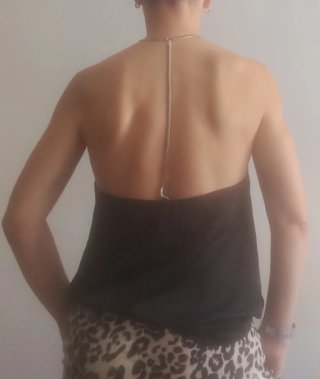 Top Mango Cadena Negro Talla XS