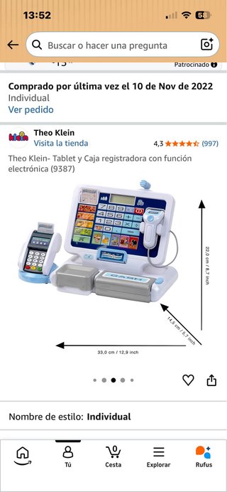 Caja registradora de juguete con accesorios