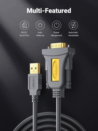Cable UGREEN USB a Serie RS232 DB9 3m Chapados Oro