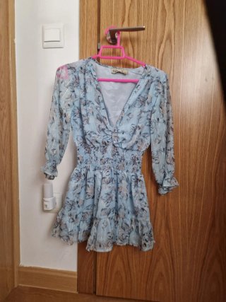 Vestido niña estampado floral azul talla 10 años