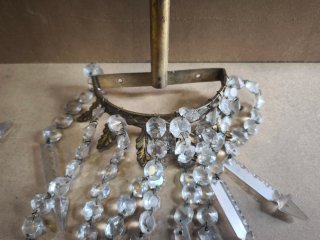 Aplique de pared antiguo cristal y bronce