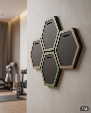 Soporte Hexagonal Negro para Medallas