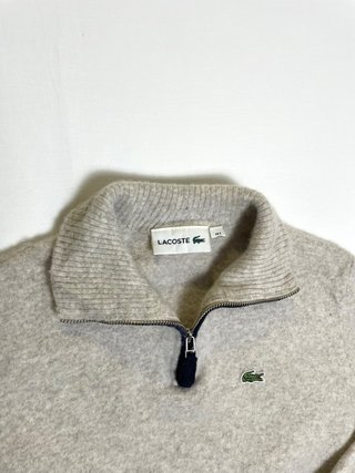 Jersey Lacoste Mujer Lana Virgen Media Cremallera