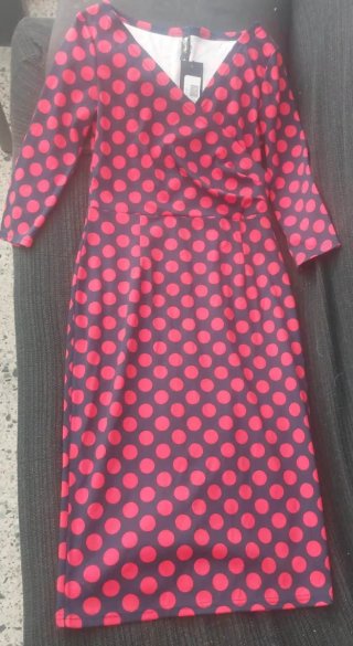 Vestido mujer lunares azul y rojo