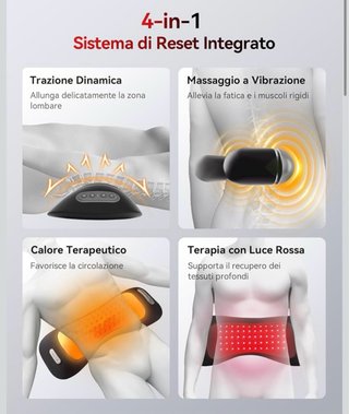 Cuscino Lombare Massaggiante Luce Rossa