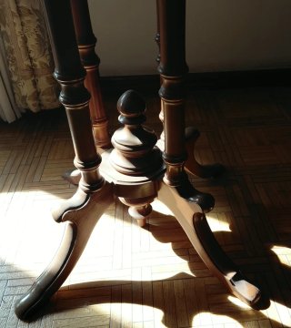 Mesa de comedor extensible de madera