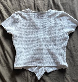 Cardigan Zara manga corta volantes blanco M